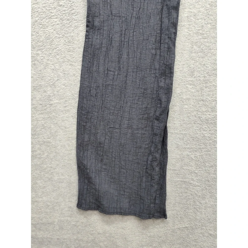 Zara Women Pants XS Dark Blue Drawstring Waist Pockets High Rise Comfort Casual